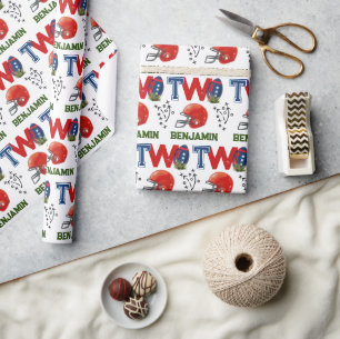 Papier Cadeau Football américain 2e anniversaire