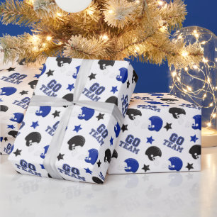 Papier Cadeau Football américain Motifs bleus et noirs