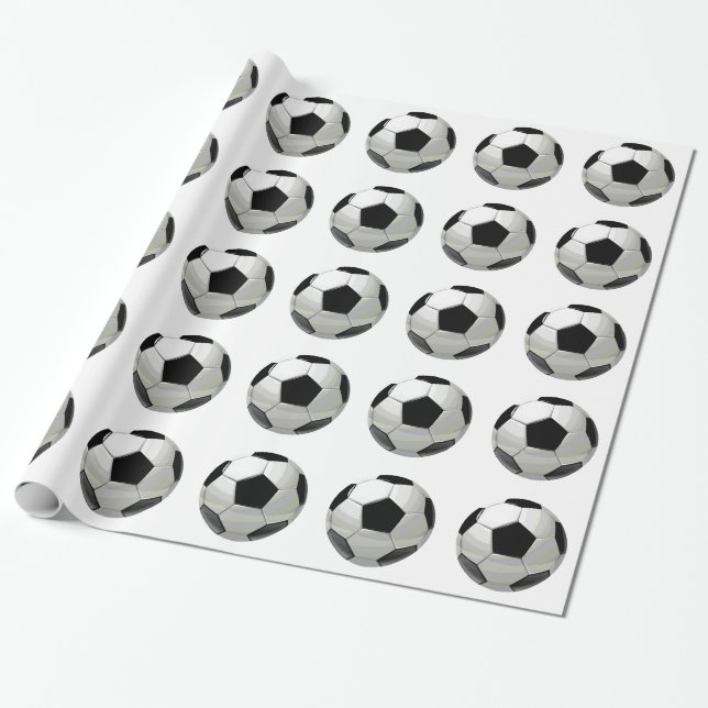 Papier Cadeau Football Ball Pop Art (Déroulé)