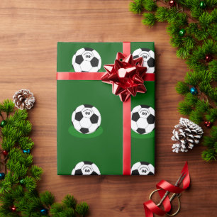 Papier Cadeau Football, balle de football avec nom et numéro