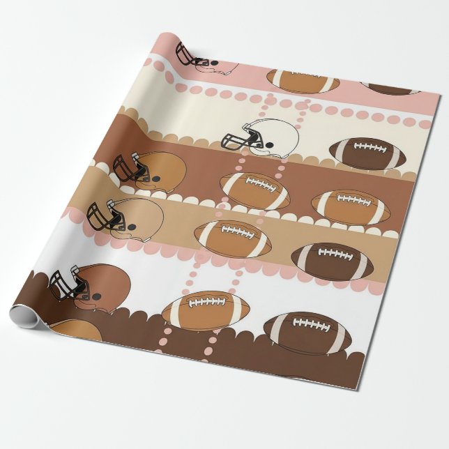 Papier Cadeau Football Coquette à motif léopard (5) (Déroulé)