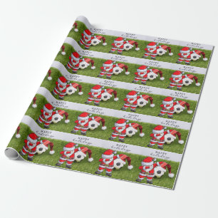 Papier Cadeau Football de Noël Père Noël Dabbing Vacances