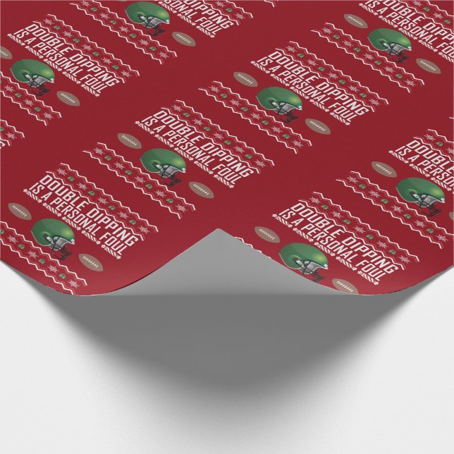 Papier Cadeau Football Double trempage laide doux de Noël (Coin)
