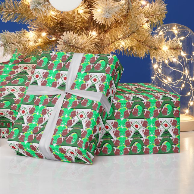 Papier Cadeau Football en papier d'enveloppement de Noël (Vacances)