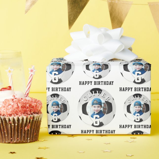 Papier Cadeau Football Football Ball Kids Joyeux Anniversaire Ph (Fête d'anniversaire)