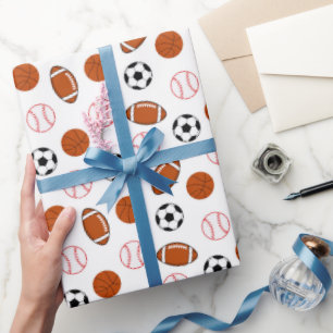 Papier Cadeau Football Sport Motif