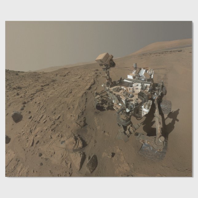 Papier Cadeau Forage Mars Curiosity Red Martian Paysage (Plat)