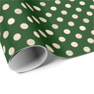 Papier Cadeau Forest Green profond et point d'or modelés