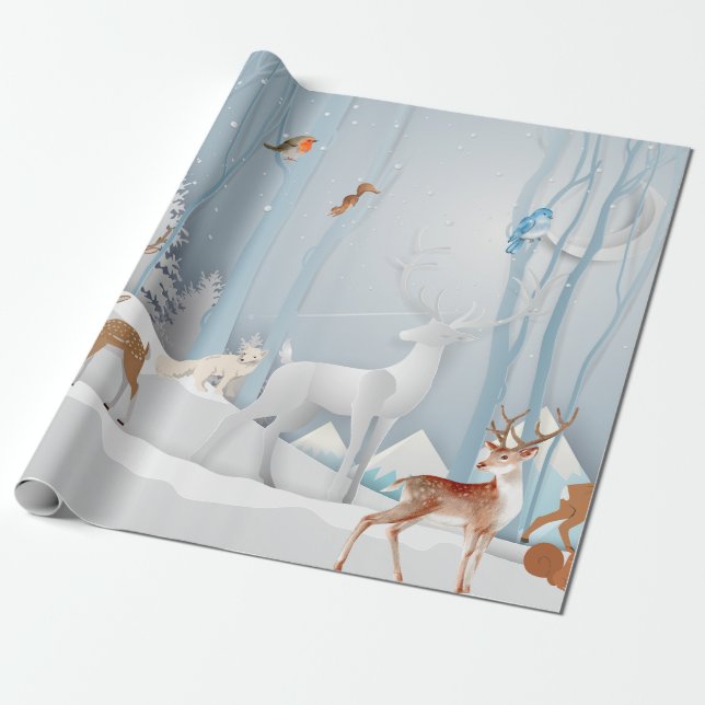 Papier Cadeau Forest Winter Wonderland (Déroulé)