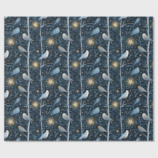 Papier Cadeau Forêt de l'oiseleur au clair de lune
