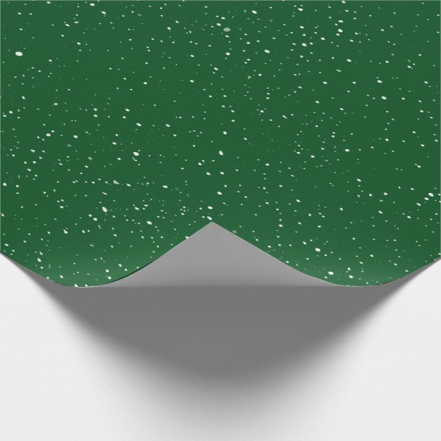 Papier Cadeau Forêt de Noël verte avec neige blanche (Coin)