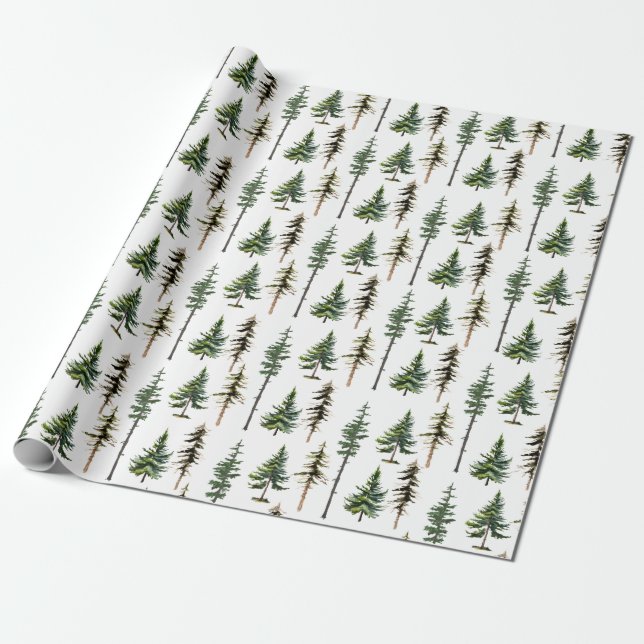 Papier Cadeau Forêt d'épinette de sapin des bois (Déroulé)