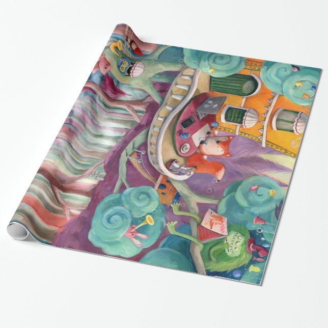 Papier Cadeau Forêt magique (Déroulé)