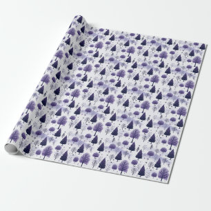 Papier Cadeau Forêt neigeuse Purple Papier d'enveloppement de No