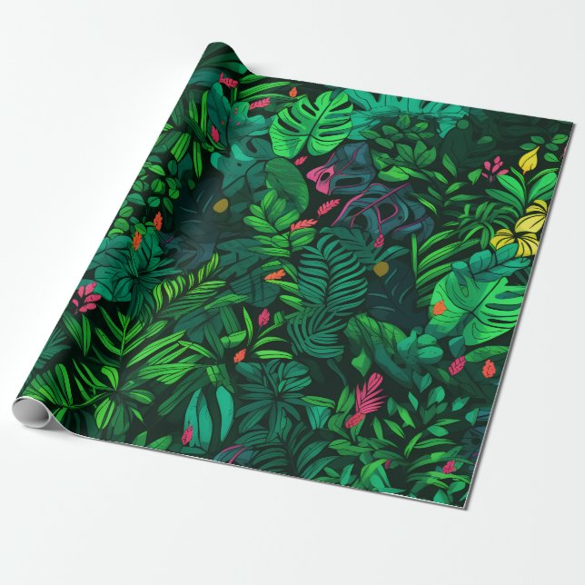 Papier Cadeau Forêt tropicale luxuriante (Déroulé)