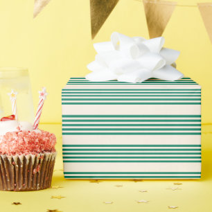 Papier Cadeau Forêt vert et beige cinq bandes motif