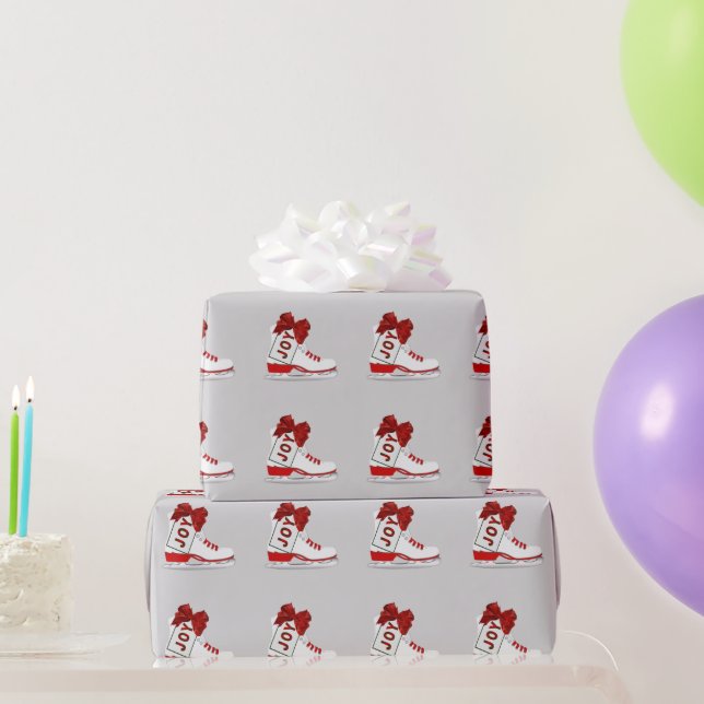 Papier Cadeau Forfait Joy Christmas Ice Patins Cadeau cadeau Pré (Cadeaux de fête)