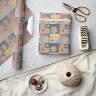 Papier Cadeau Forme géométrique Abstraite Or moderne