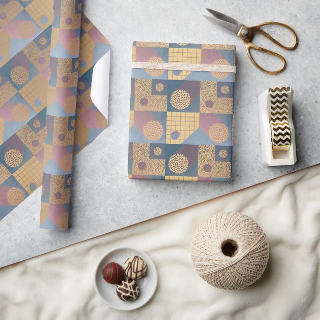 Papier Cadeau Forme géométrique Abstraite Or moderne (Artisanat)