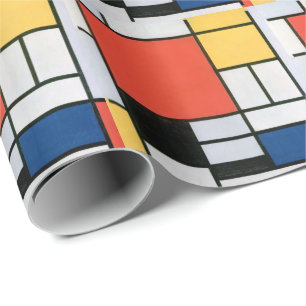 PAPIER CADEAU FORMES ABSTRAITES DÉTRUIT MONDRIEN