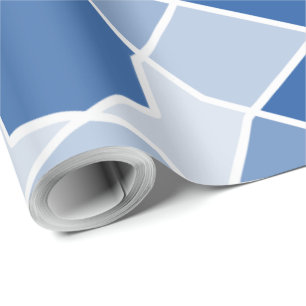 Papier Cadeau Formes aléatoires de contraste géométrique monochr
