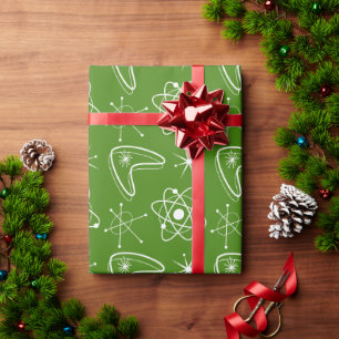 Papier Cadeau Formes atomiques MidCentury Moderne MCM de Noël