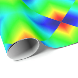 Papier Cadeau Formes au néon sur le vert