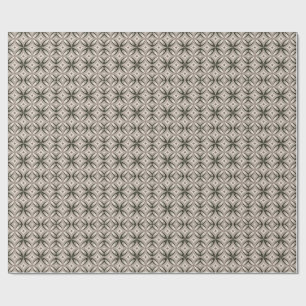 Papier Cadeau Formes circulaires rétro beige et marron