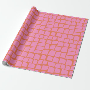 Papier Cadeau Formes géométriques Abstraites vives, roses et o