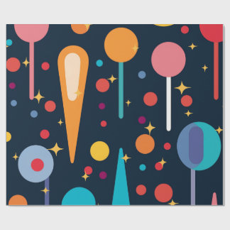 Papier Cadeau Formes géométriques et étoiles sur Arrière - plan