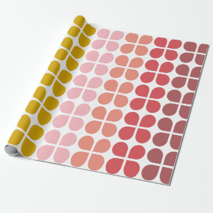 Papier Cadeau Formes géométriques moyennes en rose jaune