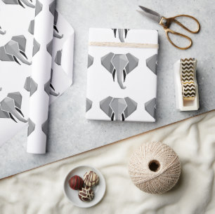 Papier Cadeau Formes simples Géométrie Tête d'éléphant