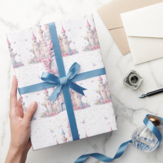 Papier Cadeau Four Ever A Princess Fille Rose 4ème Anniversaire