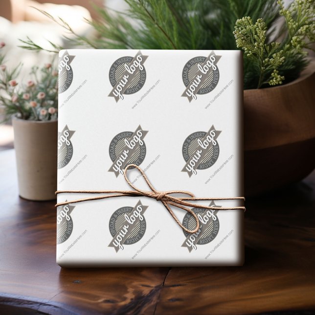 Papier Cadeau Fournitures de promotion commerciale avec logo (Custom Wrapping Paper with Your Logo - Add Your Logo for a fun personalized gift paper!)