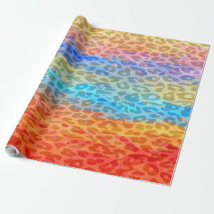 Papier Cadeau Fourrure Empreinte de léopard rétro
