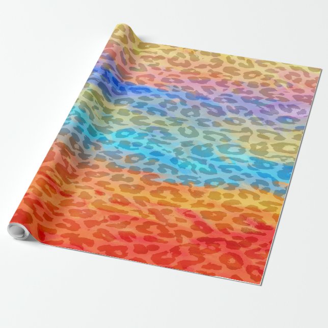 Papier Cadeau Fourrure Empreinte de léopard rétro (Déroulé)