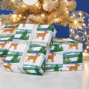 Papier Cadeau Fox Red Labrador Christmas Winter View