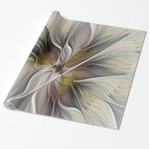 Papier Cadeau Fractal floral, fleur de fantaisie aux couleurs de