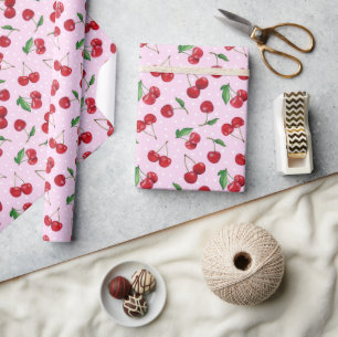 Papier Cadeau Fraîches Cerises Douces