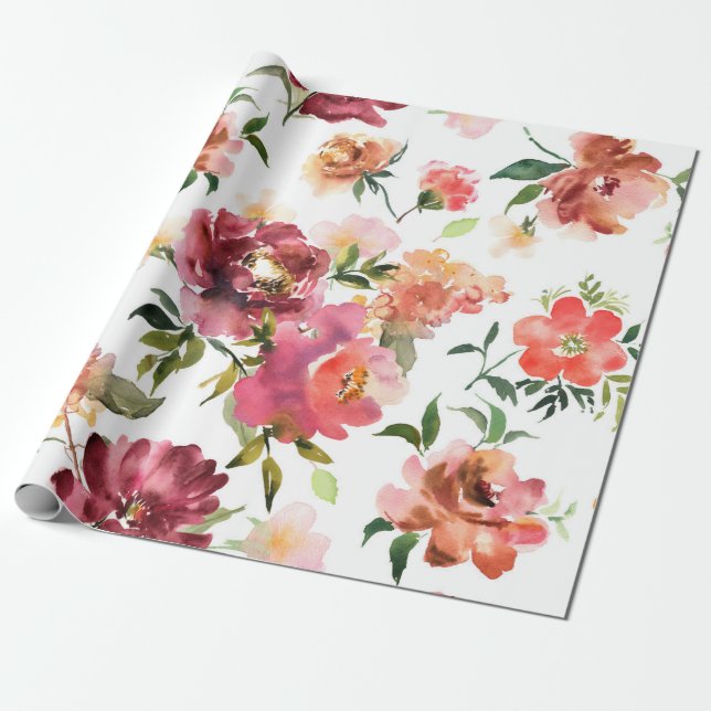 Papier Cadeau Fraîcheur Mariage Fleur d'été au printemps (Déroulé)
