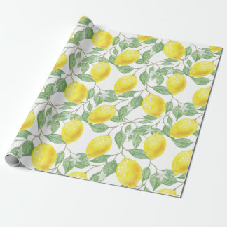PAPIER CADEAU "FRAIS COMME CITRONS "