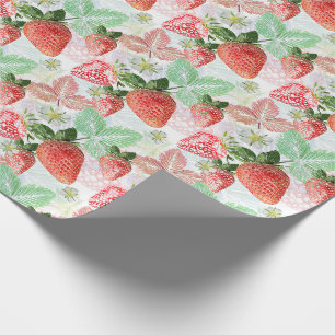 Papier Cadeau Fraise, baie, rouge, frais, mûr, sucré, nourriture