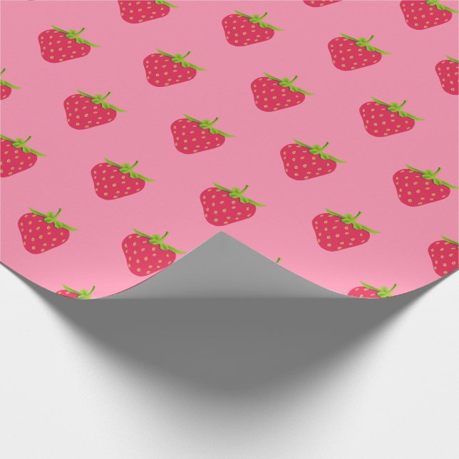 Papier Cadeau Fraise Kawaii Fruit de Berry Tropical esthétique (Coin)