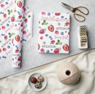 Papier Cadeau Fraise mignonne anniversaire