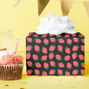 Papier Cadeau fraise rouge