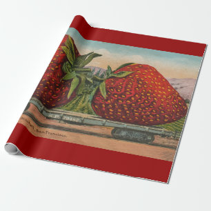 Papier Cadeau Fraises Giant Fruit Antique Fruit Amusant