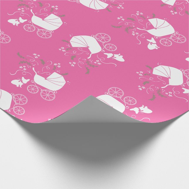 Papier Cadeau Français Baby shower Bulldog Français Français ros (Coin)