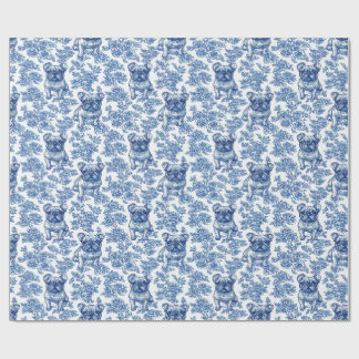 Papier Cadeau Français Bulldog Frenchie Blue Toile Motif