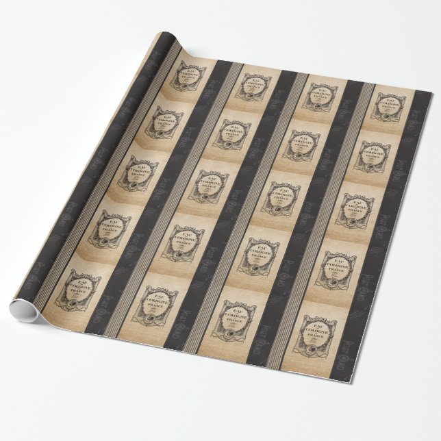 Papier Cadeau Français élégant Paris Cologne de toile de jute (Déroulé)