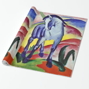 Papier Cadeau Franz Marc Blue Cheval Peinture d'Art Vintage